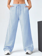 Damen weite Freizeithose mit elastischem Bund und seitlichen Taschen R&B