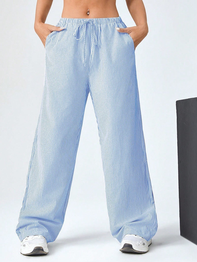 Damen weite Freizeithose mit elastischem Bund und seitlichen Taschen R&B