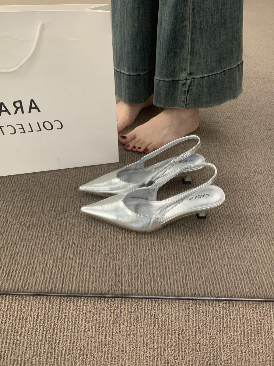 Damen Slingback-Pumps mit elegantem Design und glänzender Oberfläche R&B