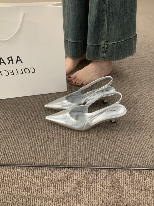 Damen Slingback-Pumps mit elegantem Design und glänzender Oberfläche R&B