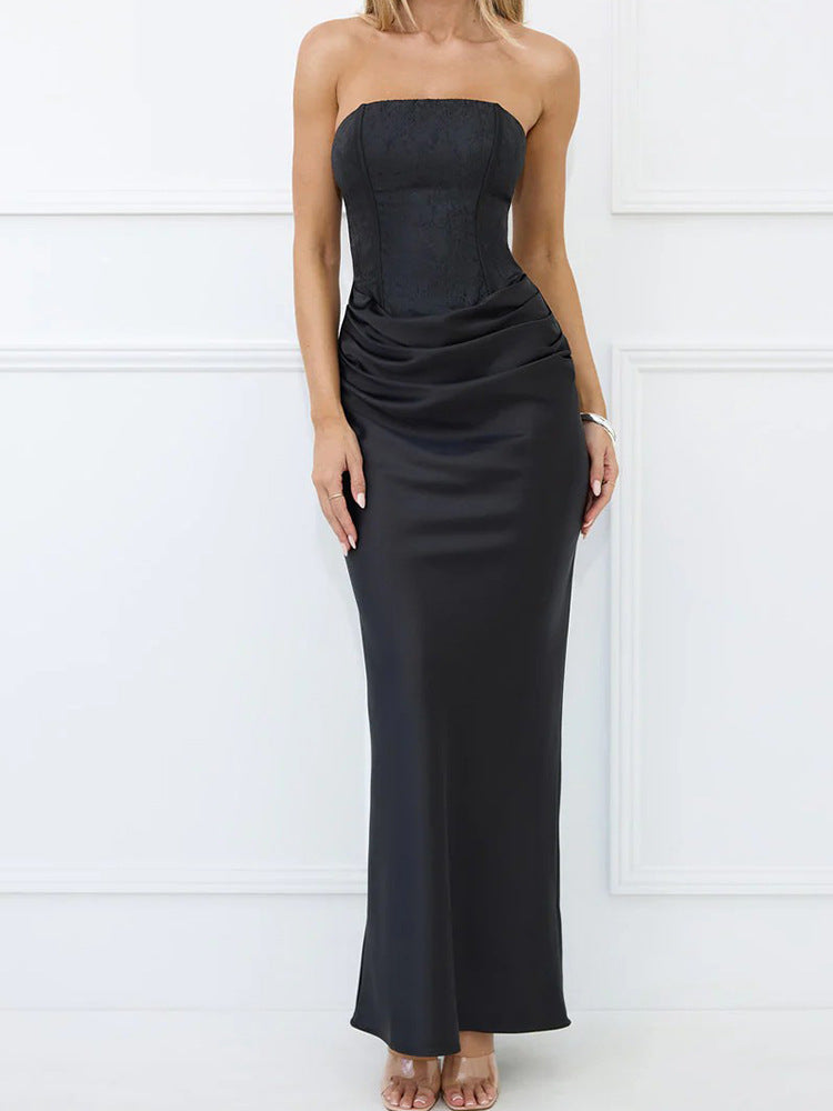 Damen Elegantes strapazierfähiges Abendkleid mit gerafft und Korsett-Oberteil R&B