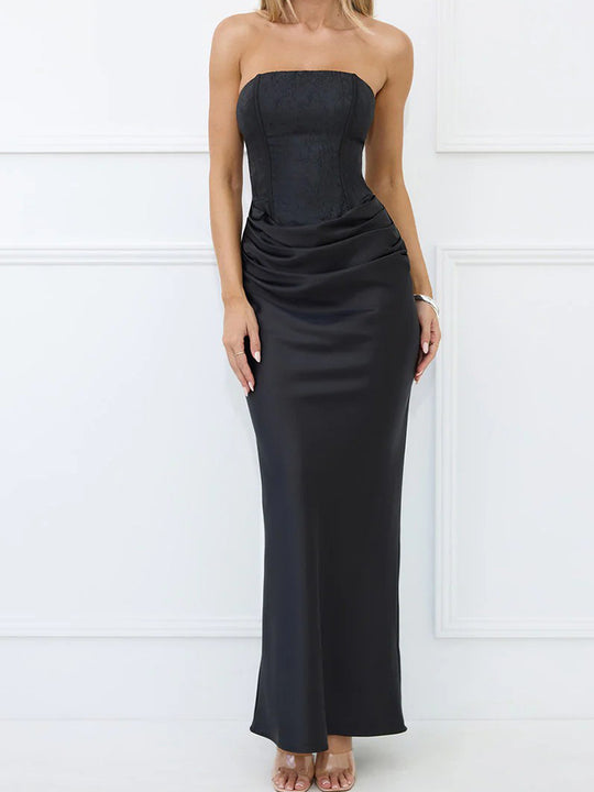 Damen Elegantes strapazierfähiges Abendkleid mit gerafft und Korsett-Oberteil R&B