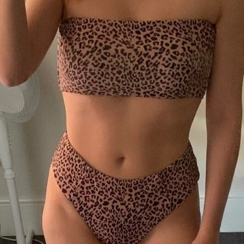 Damen Bandeau-Bikini mit hohem Beinausschnitt R&B