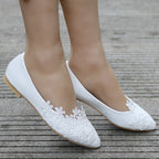 Damen Elegante Ballerinas mit filigraner Blumenstickerei R&B