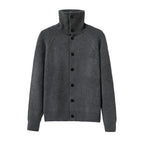 Herren Strickjacke mit weichem Rippstrickmuster und Button-Down-Kragen R&B