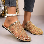 Damen Offene Clogs mit netzartigem Design und modischem Korkrand R&B