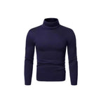 Herren Rollkragenpullover aus weichem Baumwollmix mit körperbetontem Schnitt