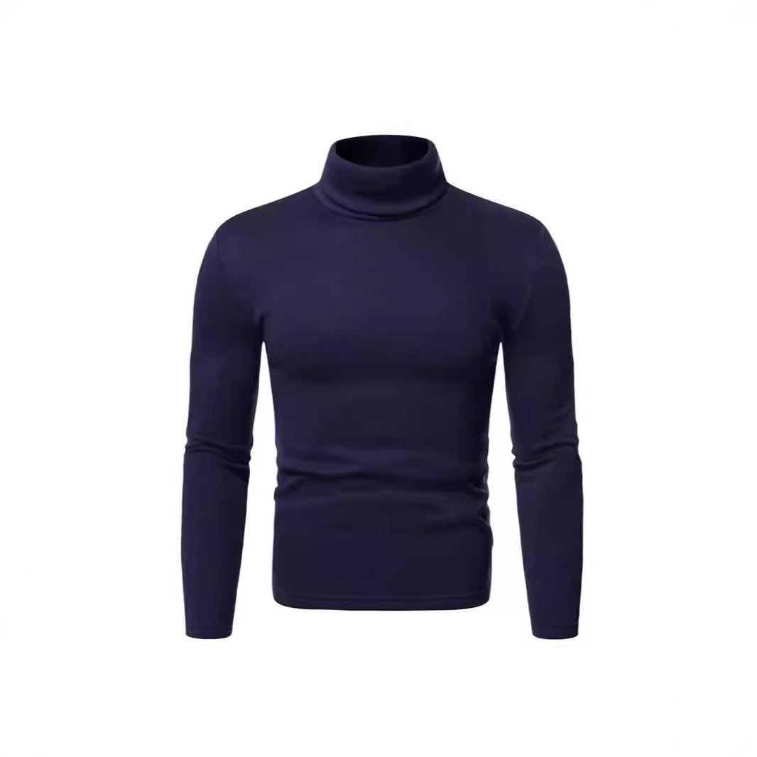 Herren Rollkragenpullover aus weichem Baumwollmix mit körperbetontem Schnitt
