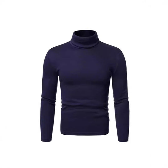 Herren Rollkragenpullover aus weichem Baumwollmix mit körperbetontem Schnitt R&B