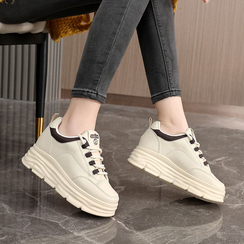 Damen Plattform Sneakers mit modischer Gummisohle und atmungsaktiver Oberkonstruktion R&B
