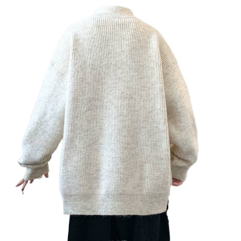 Damen Schicker und flauschiger Strickjacke mit hochgeschlossenem Reißverschluss R&B