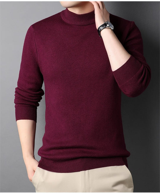Herren Feinstrickpullover mit Rollkragen und soften Materialien R&B