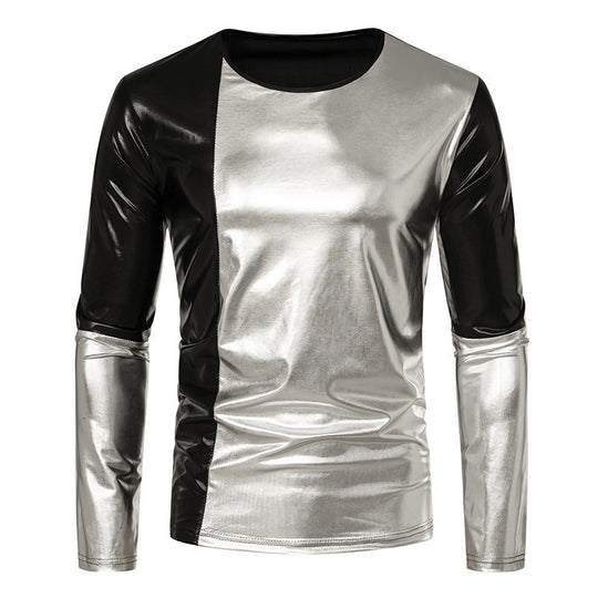 Herren Modisches Metallic Langarmshirt mit eleganten Kontrasten R&B