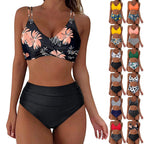 Damen Hochgeschnittenes Bikini-Set mit elegantem Wickeldesign R&B