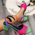 Damen Elegante Sandalen mit verstellbarem Riemen und blockiertem Absatz R&B