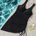 Damen Tankini mit seitlichem Raffungselement und figurformendem Schnitt R&B