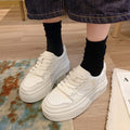 Damen Sportliche Plateau-Sneaker mit rutschfester Gummisohle und atmungsaktivem Obermaterial