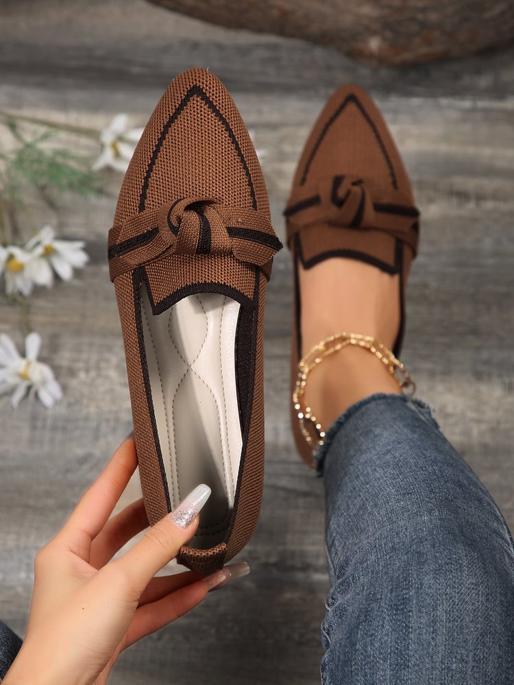 Damen elegante Slip-On Ballerinas mit modischem Knopfdetail R&B
