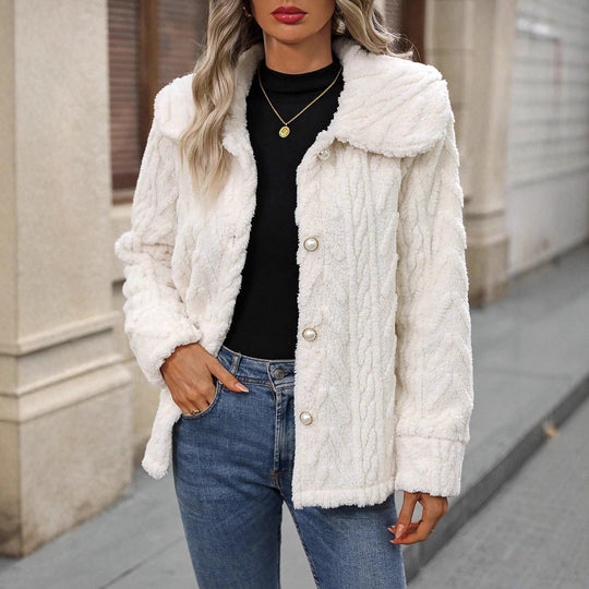 Damen kuschelige Cardigan-Jacke R&B