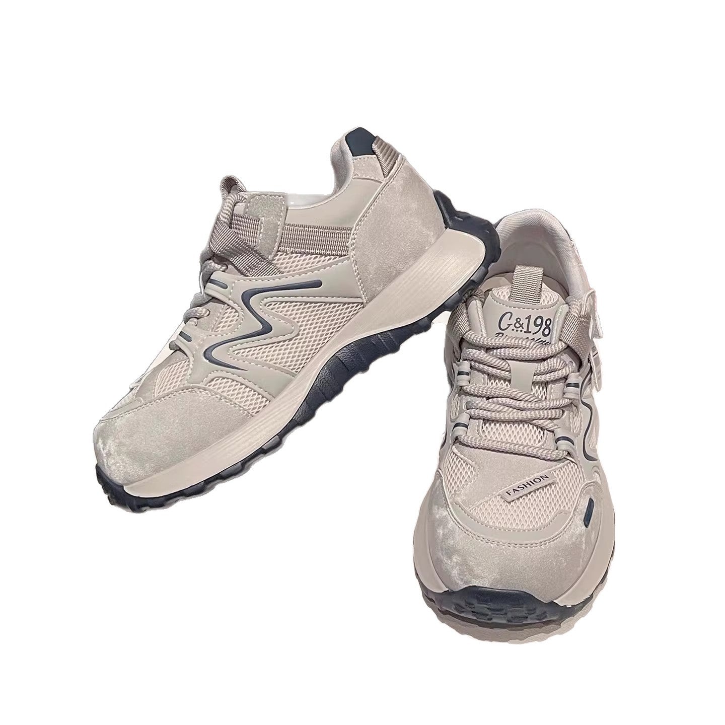 Damen Sportliche Sneakers mit atmungsaktiver Mesh-Oberfläche und verstärktem Fersenbereich R&B