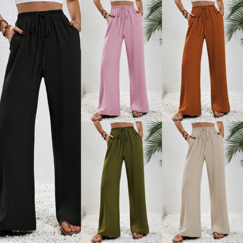 Damen luftige Paltz-Hose mit elastischem Bund und praktischen Taschen R&B