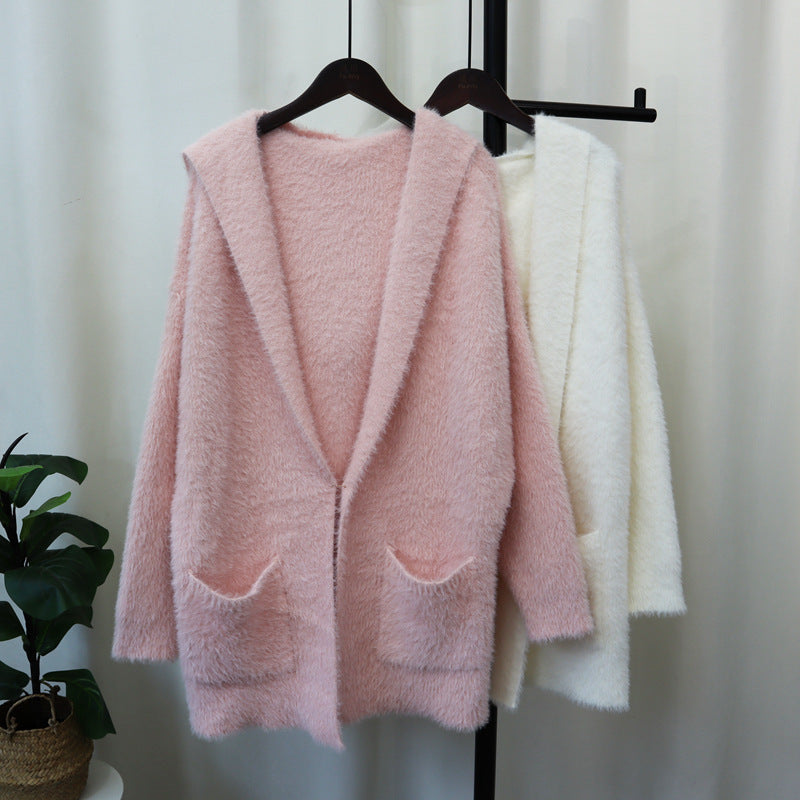 Damen Kuscheliger Cardigan mit langen Ärmeln und praktischen Taschen R&B