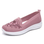 Damen Bequeme Slip-On Sneakers mit floralen Stickereien R&B