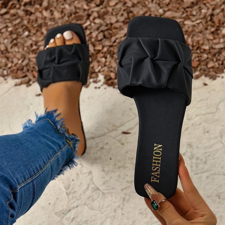 Damen Modische und stylische Sandalen mit gefalteter Riementechnik R&B