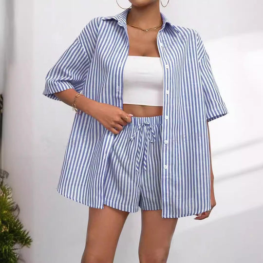 Damen lässiges Hemd und Shorts Set R&B