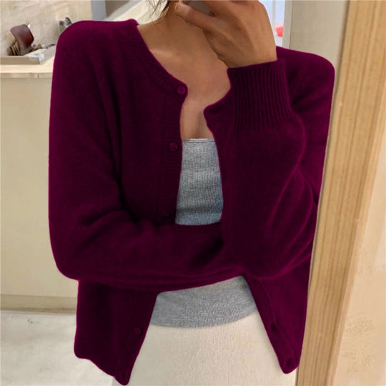 Damen kuschelige Strickjacke R&B
