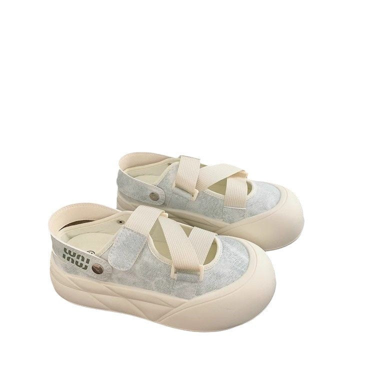Damen Komfortable Slip-On Sandalen mit elastischen Riemen und dämpfender Sohle