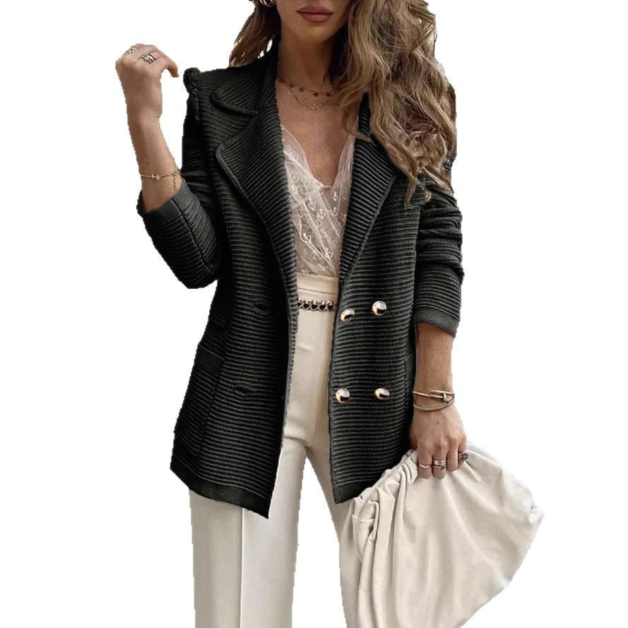 Damen geschneiderte Strickjacke mit doppelter Knopfleiste R&B