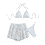 Damen Badeshorts aus durchscheinendem Häkelstoff
