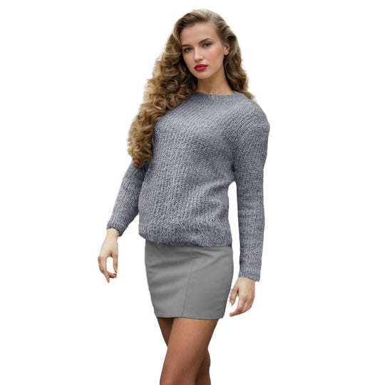 Damen trendiger Pullover mit strukturierter Strickoberfläche und lockerer Passform R&B