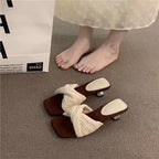 Damen bequeme Zehensandalen mit elegantem geflochtenem Design R&B