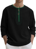 Herren Langarmshirt mit stylischem Knopfdesign R&B