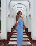 Damen Elegantes Maxikleid mit floralem Häkel-Design R&B