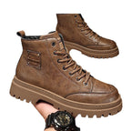 Damen Robuste Lederstiefeletten mit rutschfester Profilsohle und Warmfutter R&B