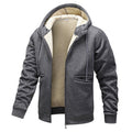 Herren wärmende Fleecejacke mit Kapuze Hedi-Mode