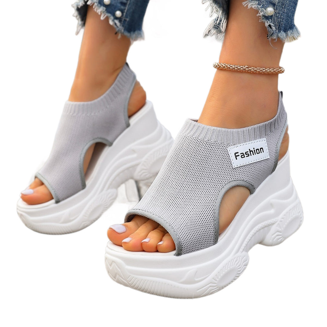 Damen Plateau-Sandalen mit atmungsaktivem Obermaterial und sportlicher Sohle R&B