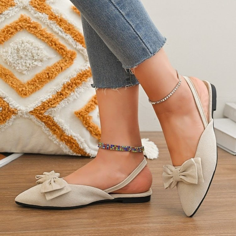 Damen Slingback-Mokassins mit dekorativem Schleifen-Detail R&B