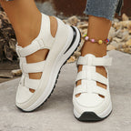 Damen Komfortable Wedge-Sneaker mit verstellbarem Riemen und dämpfender Sohle
