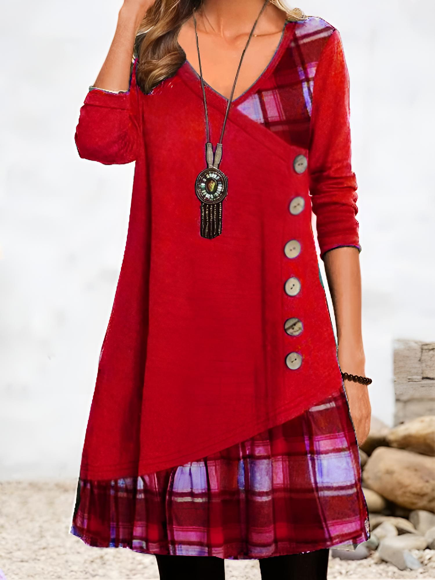 Heidi-Mode | Lagenkleid mit V-Ausschnitt