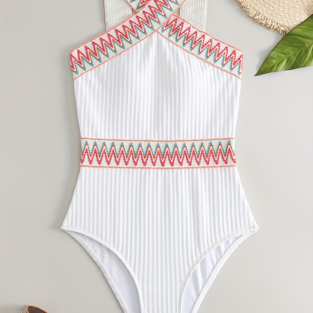Damen Sportlicher Badeanzug mit hochgezogenem Taillenschnitt R&B