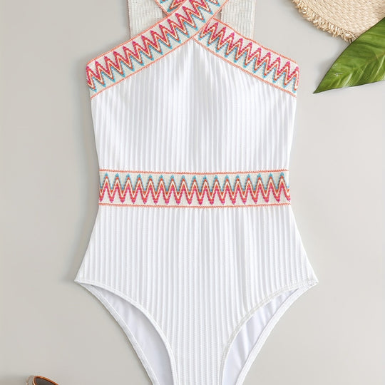 Damen Sportlicher Badeanzug mit hochgezogenem Taillenschnitt R&B