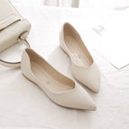 Damen Elegante Ballerinas aus hochwertigem Leder mit modischem V-Ausschnitt R&B