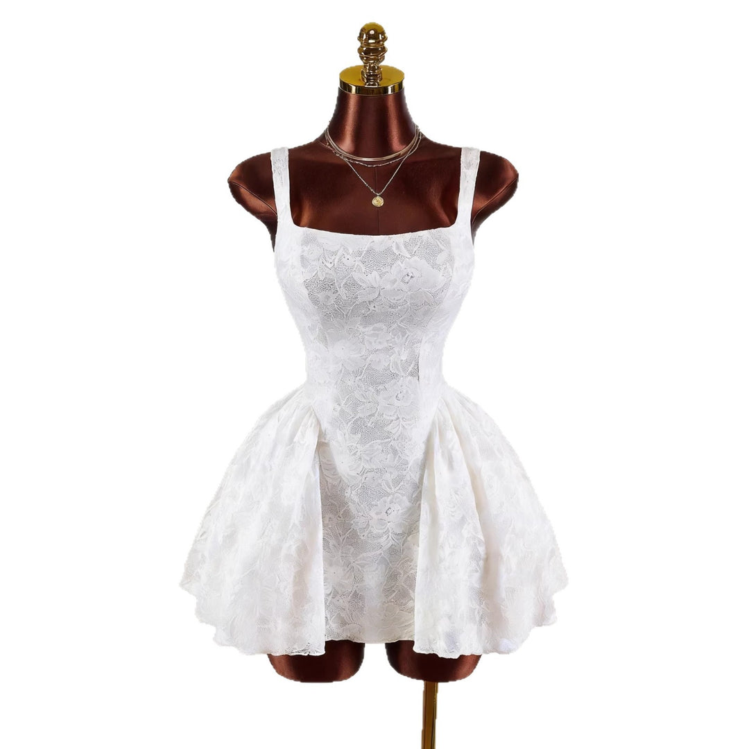 Damen nan tailliertes Spitzen-Cocktailkleid mit Korsett-Bustier und doppellagigem Schößchenrock R&B