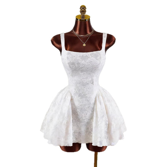 Damen nan tailliertes Spitzen-Cocktailkleid mit Korsett-Bustier und doppellagigem Schößchenrock R&B