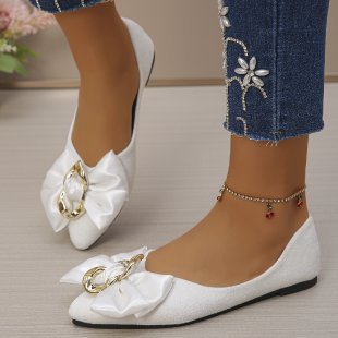 Damen Ballerinas mit eleganter Schleifen-Applikation und Schmuckdetails R&B