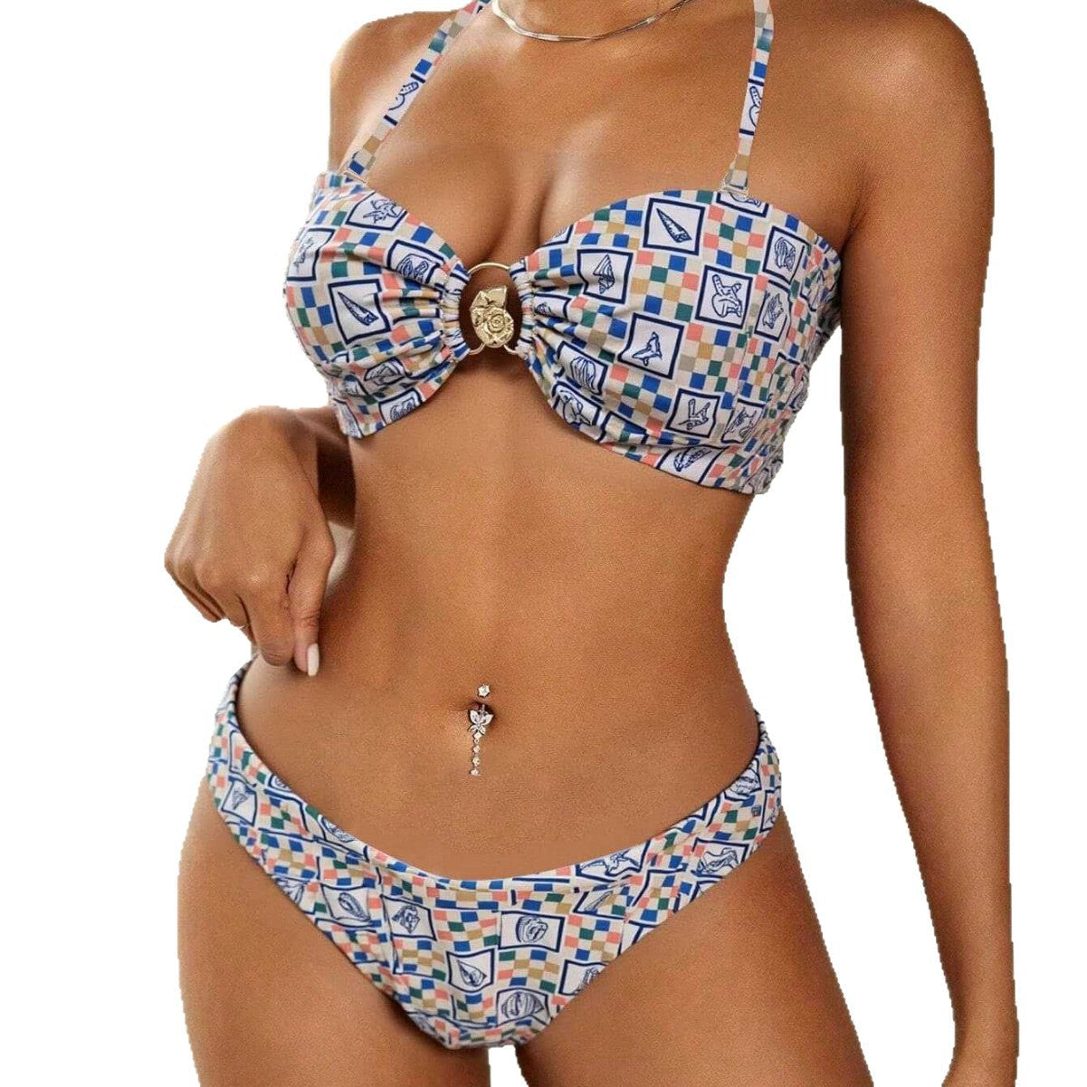 Damen Bandeau-Bikini mit verziertem Detail R&B